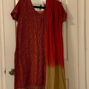 Two piece salwar kameez (size 12-14)